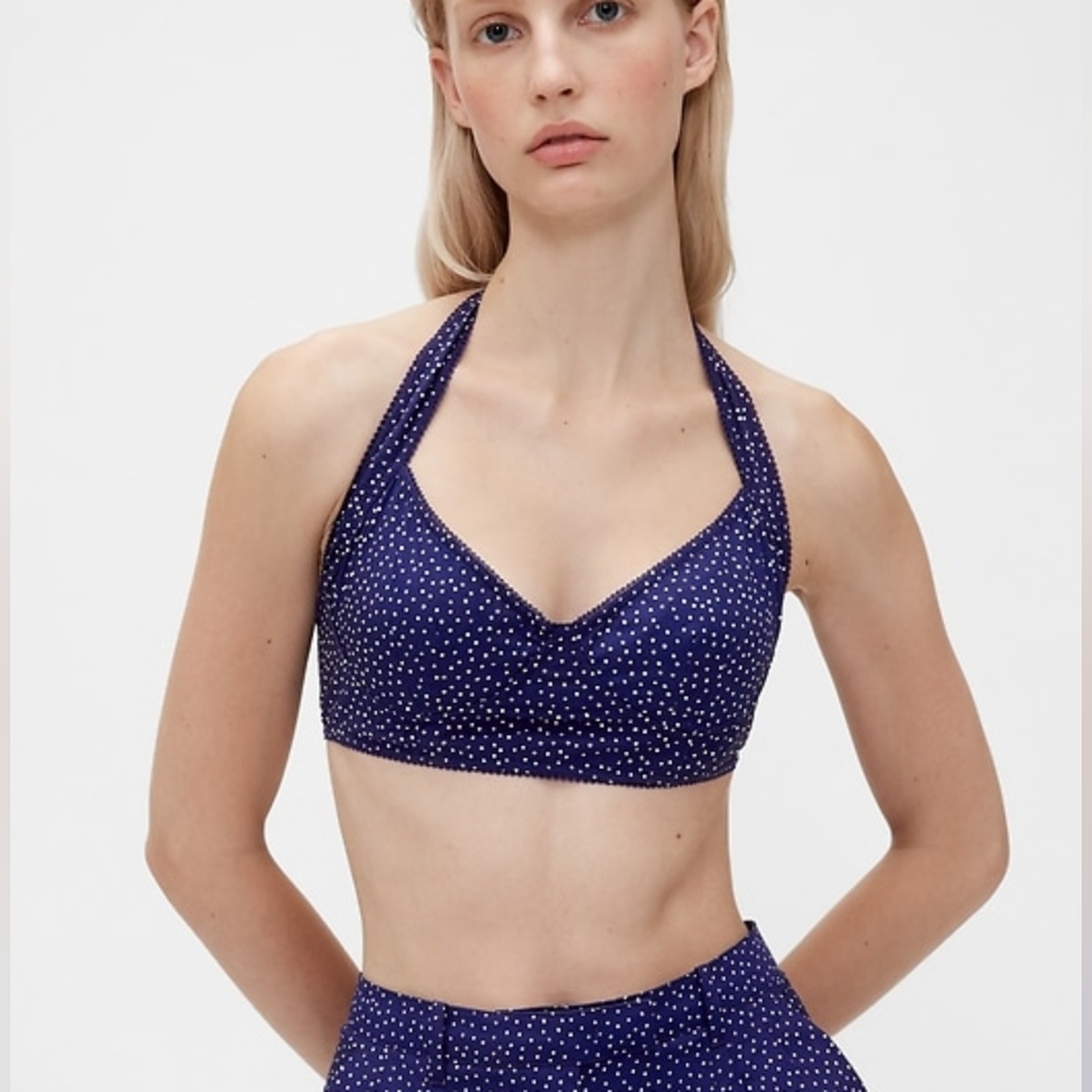 NWT GapStudio Cotton Poplin Halter Bralette